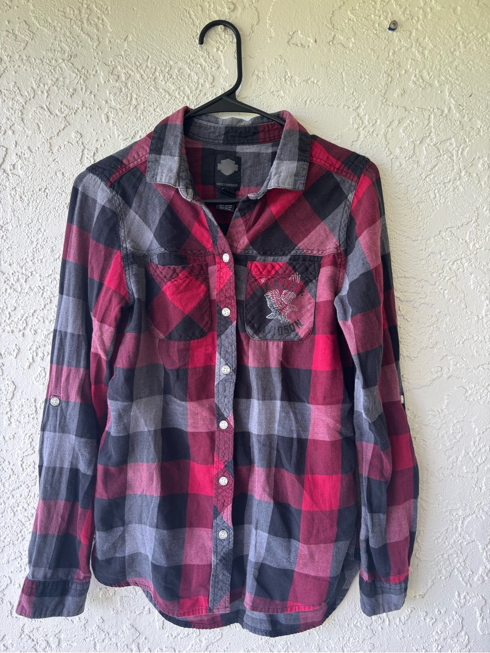 Harley-Davidson Black Label Roll Sleeve Plaid Shirt
